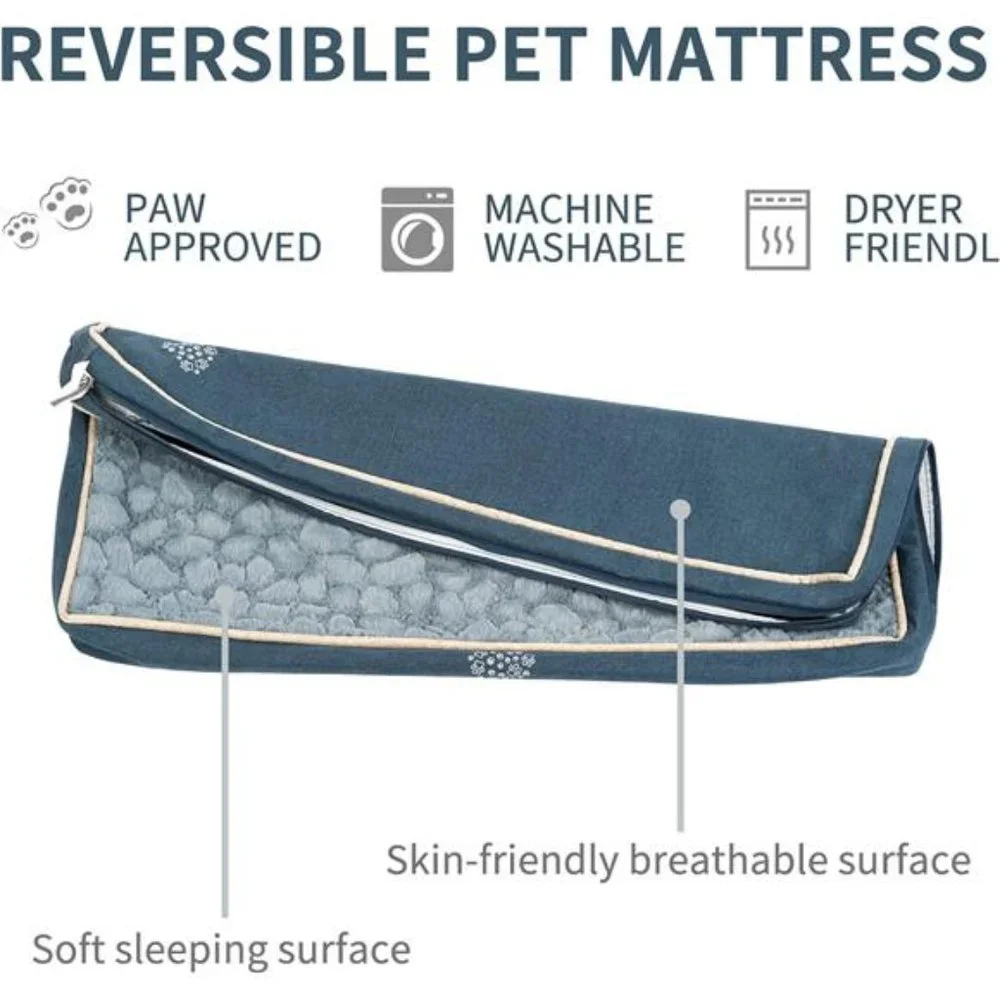 Waterproof Dog Crate Pad Bed Mat Reversible(Cool &Warm),Removable Washable Cover